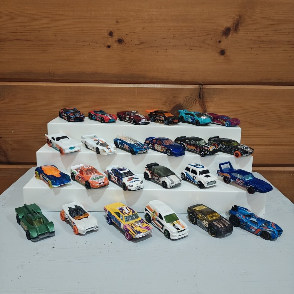 24 Piece Modern 2000-2026 Hot Wheels Numbered Race Cars Used Loose Bundle Lot